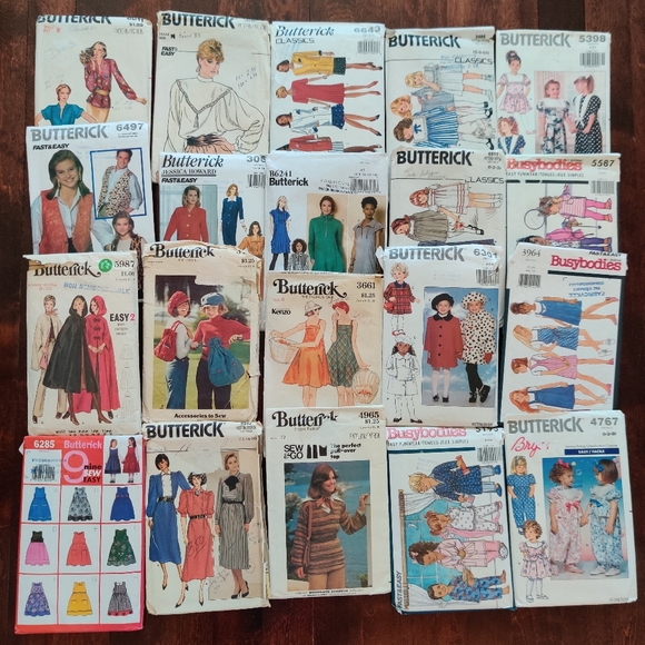 Large Lot of 85 Vintage 70s-80s-90s Sewing Patterns Used - Picture 4 of 9